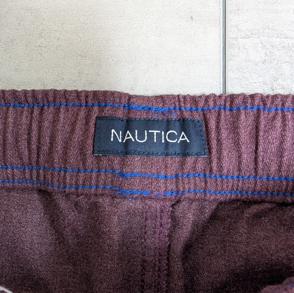 Nautica Burgundy Plum Pull On Stretch Waist Drawstring Pants Youth Size Large 14 - Picture 3 of 8